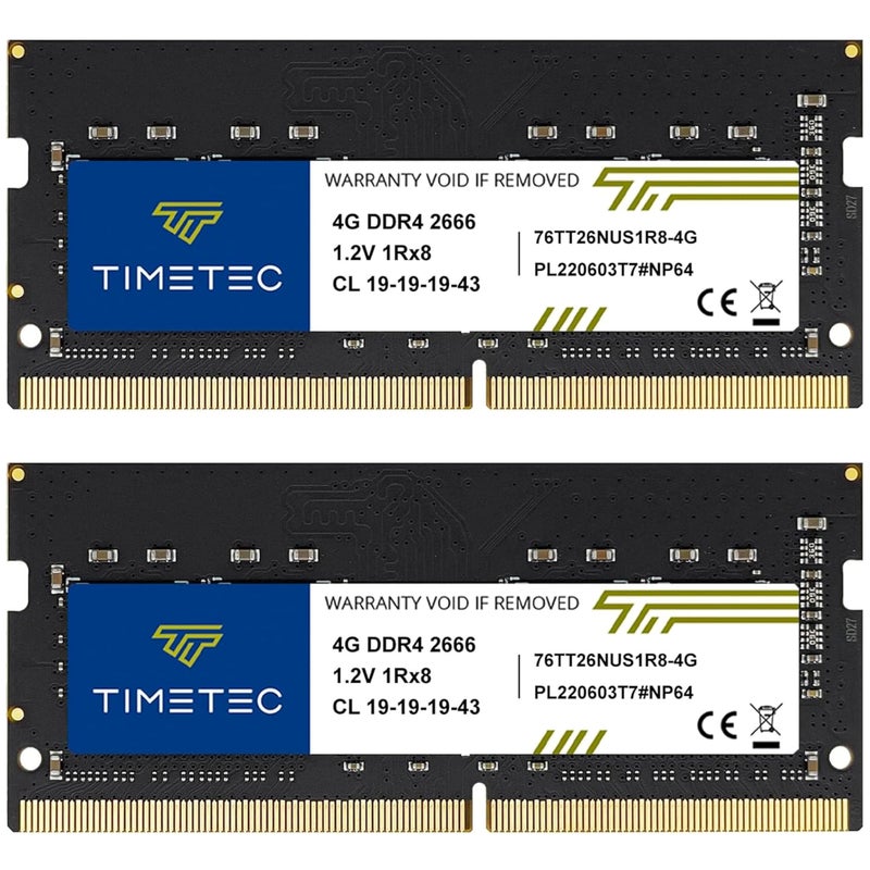 Timetec 8GB KIT 2x4GB DDR4 2666MHz PC42666V PC421300 SODIMM Laptop RAM 260Pin 12V CL19 NonECC Unbuffered Memory Module for Laptop Notebook Mini PC AllinOne - Image 2