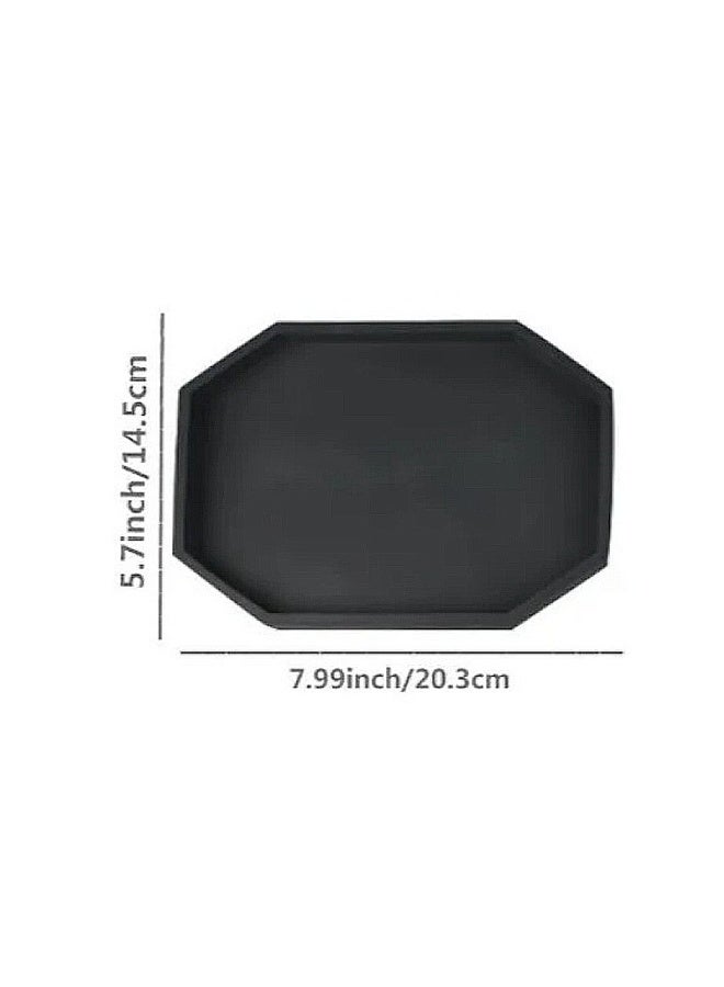 MAIDI Modern Minimalist Black Octagonal Tray, Multi-Functional Decorative Tray for Home, Bathroom & Kitchen, Stylish Storage Organizer for Perfumes, Candles, Toiletries & Kitchen Essentials, Durable Serving Tray with Sleek Design, Ideal for Elevating Home Aesthetics & Practical Organization - Image 2