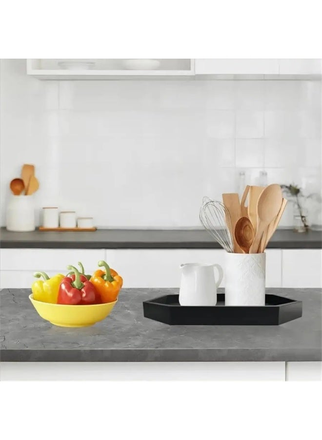 MAIDI Modern Minimalist Black Octagonal Tray, Multi-Functional Decorative Tray for Home, Bathroom & Kitchen, Stylish Storage Organizer for Perfumes, Candles, Toiletries & Kitchen Essentials, Durable Serving Tray with Sleek Design, Ideal for Elevating Home Aesthetics & Practical Organization - Image 5