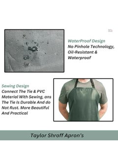 VMC VMC Heavy Duty PVC/Nylon Water Proof Apron Kitchen Restaurant Adjustable Apron Unisex (Green)  - Image 4