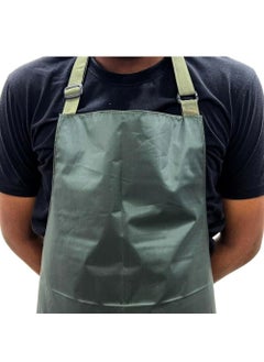VMC VMC Heavy Duty PVC/Nylon Water Proof Apron Kitchen Restaurant Adjustable Apron Unisex (Green)  - Image 2