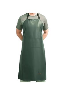 VMC VMC Heavy Duty PVC/Nylon Water Proof Apron Kitchen Restaurant Adjustable Apron Unisex (Green)  - Image 1