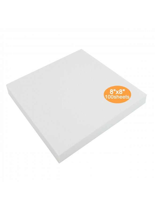 New brothread Tear Away Machine Embroidery Stabilizer Backing 8"x8" - 100 Precut Sheets - Medium Weight 1.8 oz- Fits 4x4 and 6x6 Hoops - Image 1