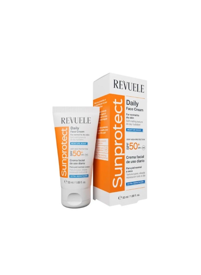 ريفولي ريفويل - كريم يومي مرطب للوجه بعامل حماية من الشمس 50+ - 50 مل