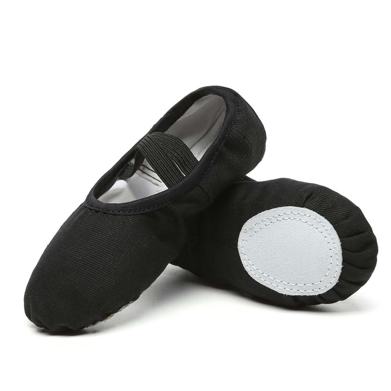 Danzcue Ballet Shoes for Women Soft Canvas Adult Dance Slippers, Ideal Ballet Flats for Women, Black 9M - Image 1