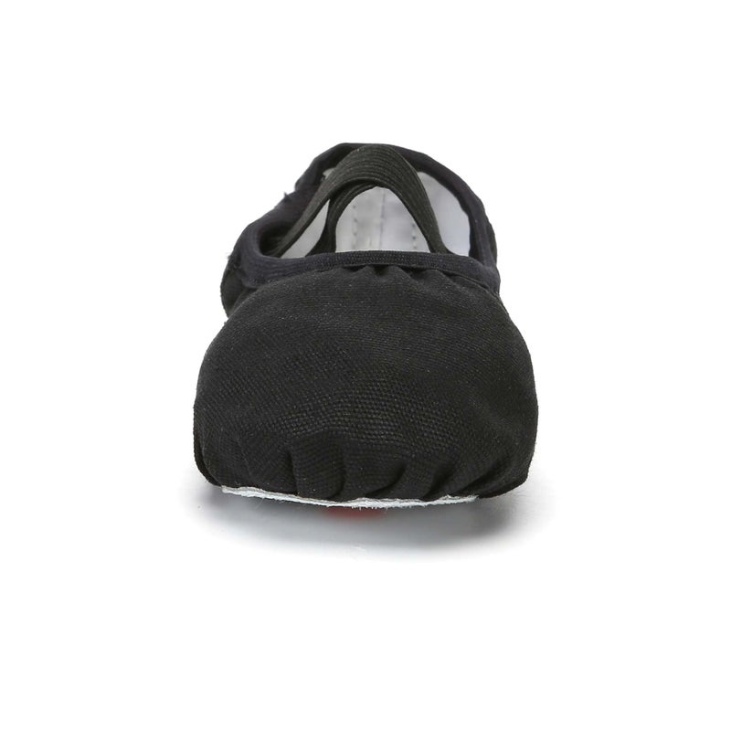 Danzcue Ballet Shoes for Women Soft Canvas Adult Dance Slippers, Ideal Ballet Flats for Women, Black 9M - Image 4