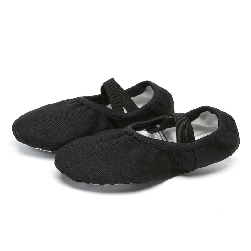 Danzcue Ballet Shoes for Women Soft Canvas Adult Dance Slippers, Ideal Ballet Flats for Women, Black 9M - Image 2