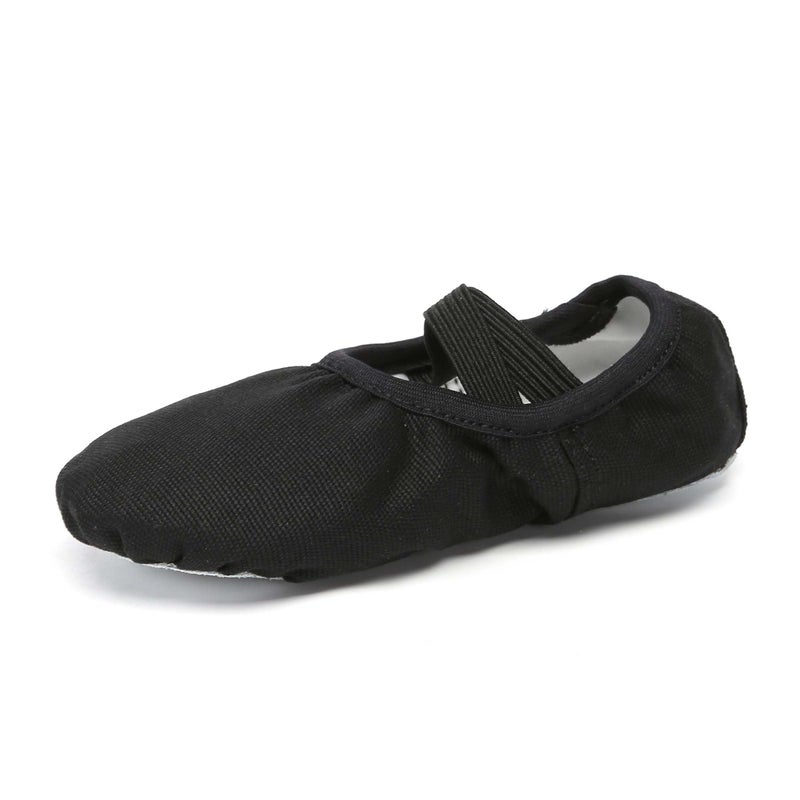 Danzcue Ballet Shoes for Women Soft Canvas Adult Dance Slippers, Ideal Ballet Flats for Women, Black 9M - Image 3