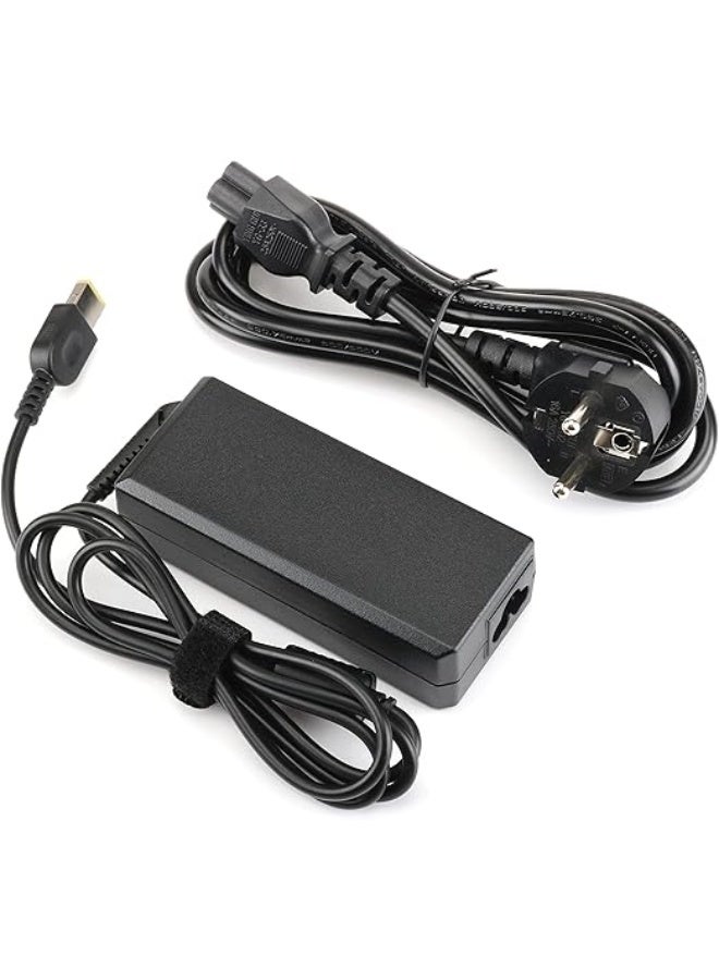 شاحن لابتوب بقدرة 65 واط - محول طاقة سريع البديل - موصل برأس مربع رفيع - متوافق مع سلاسل أجهزة النوت بوك المتعددة - معايير أمان موثوقة - أسود - Image 1
