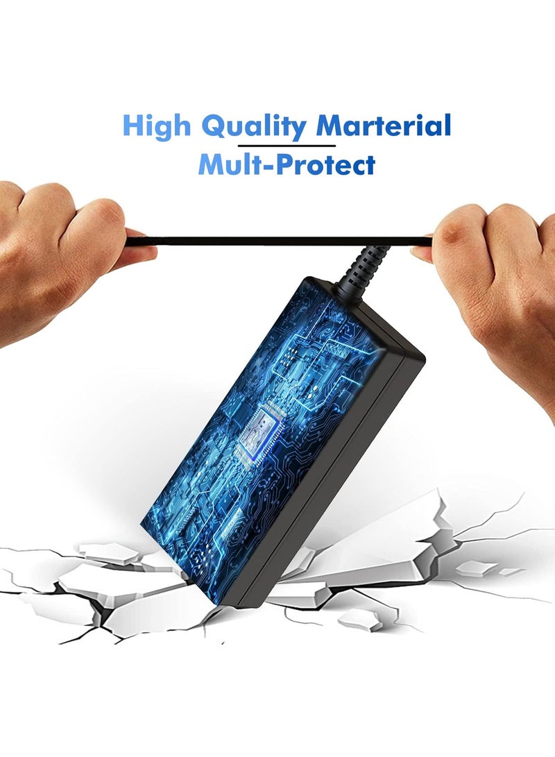 شاحن لابتوب بقدرة 65 واط - محول طاقة سريع البديل - موصل برأس مربع رفيع - متوافق مع سلاسل أجهزة النوت بوك المتعددة - معايير أمان موثوقة - أسود - Image 2