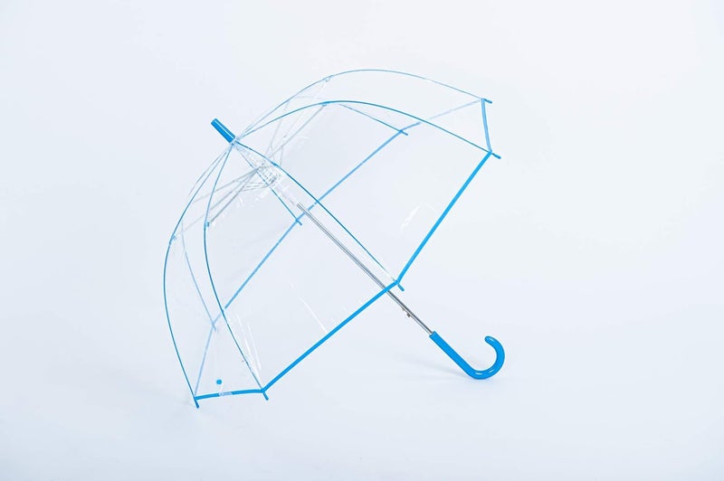 Calli Factory Clear Lightwight Umbrella for Women, Kids - Automatic Open, Transparent Dome Fashion Umbrellas with Easy Grip Strap, Iridescent Pack of 4 (4 Colors) - Image 4
