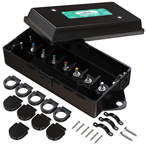 LATCH.IT 7 Way Trailer Junction Box for RV | Trailer Wiring Junction Box | Plastic Construction | 12V Wire Block | Color-Coded Terminal Block | Hardware Included for Easy Wiring for Your Camper - Image 1