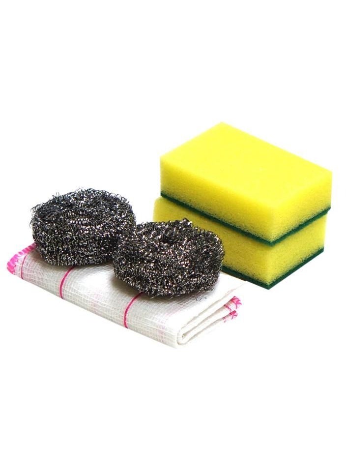 AIWANTO 10 Pcs Cleaning Kit for Kitchen Brush With Small Towel Dish Washing Sponge Scrubber Cleaning Set  - Image 3
