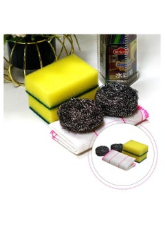 AIWANTO 10 Pcs Cleaning Kit for Kitchen Brush With Small Towel Dish Washing Sponge Scrubber Cleaning Set  - Image 4