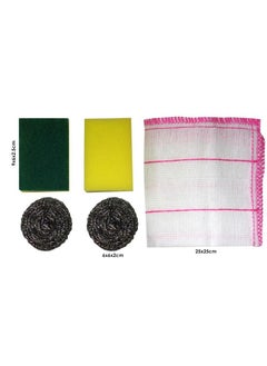 AIWANTO 10 Pcs Cleaning Kit for Kitchen Brush With Small Towel Dish Washing Sponge Scrubber Cleaning Set  - Image 2