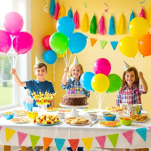 Pllieay 300 Pieces 16 Inch White Plastic Balloon Sticks Holders with Balloon Cups Reusable Balloon Stand Balloon Sticks for Centerpieces Wedding Birthday Party Anniversary Decoration - Image 5