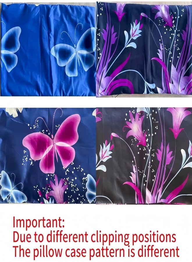SDY طقم لحاف SDY مكون من 3 قطع بتصميم فراشة، مقاس مفرد، طقم سرير متكامل، طقم لحاف بتصميم زهور بنفسجية، ديكور غرفة نوم أنيق للفتيات والأطفال والرضع والمراهقين... - Image 2