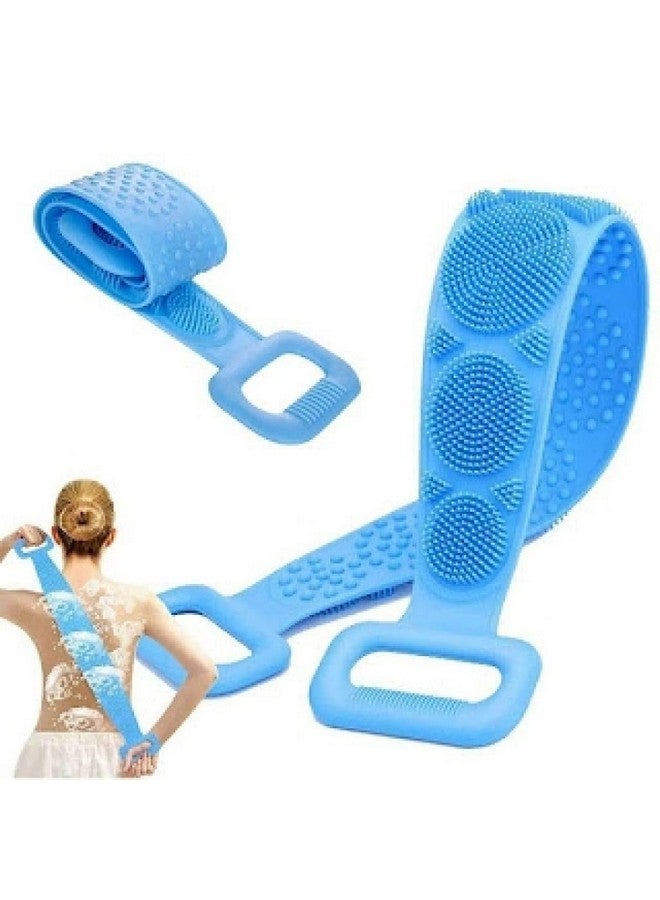 RIDHMIN Double Side Silicone Back Scrubber Bath Brush Belt Washer For Dead Skin Removal - Image 1