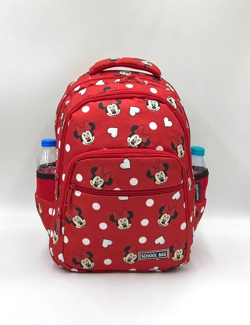 ميكس ستور Red Character Pattern Orthopedic Back Supported Primary School Bag for Girls with Lunch Box and Pencil Holder
