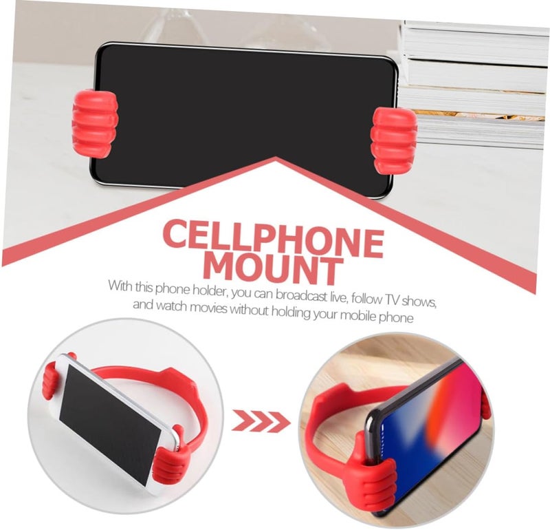 10pcs Thumbs Device Stand Holder Set, Red Cell Phone Holder Brackets for Home, Office, Kitchen Desktop Use, Compatible with Smartphones and Tablets - Image 3