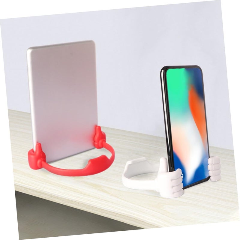 10pcs Thumbs Device Stand Holder Set, Red Cell Phone Holder Brackets for Home, Office, Kitchen Desktop Use, Compatible with Smartphones and Tablets - Image 4