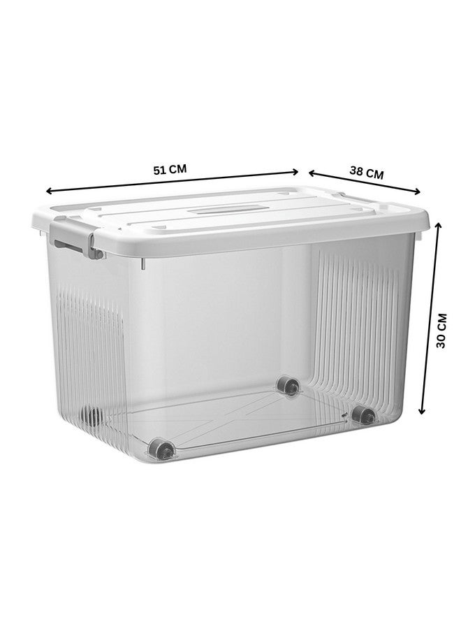 HoopVool Clear Storage Container Box, Stackable Storage Bin with Lid, Plastic Container with Heavy Duty Latches to Organize, White Lid. (PACK OF - 3, No.5-20 X 14.5 X 12 INCH) - Image 2