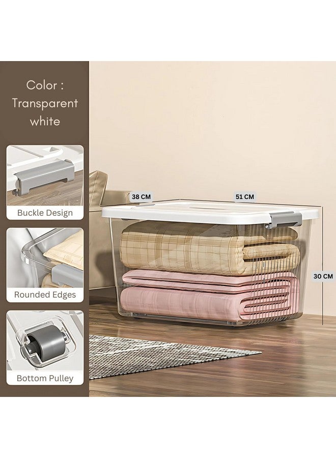 HoopVool Clear Storage Container Box, Stackable Storage Bin with Lid, Plastic Container with Heavy Duty Latches to Organize, White Lid. (PACK OF - 3, No.5-20 X 14.5 X 12 INCH) - Image 3