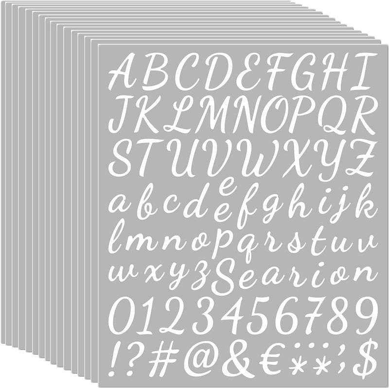 Debinolo 10 Sheets White Self Adhesive Vinyl Letters Numbers Kit, Cursive Mailbox Numbers Sticker for Mailbox, Signs, Window, Door, Cars, Trucks, Home, Business, Address Number (1inch, White) - Image 1