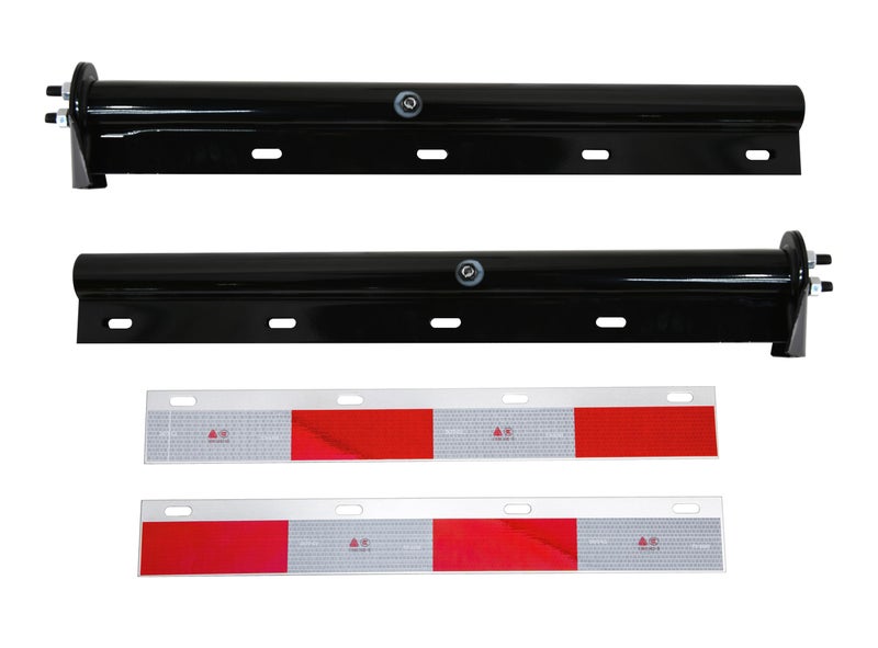 Black Straight Spring Loaded Mud Flap HangerRound Tube Style118 Bolt Spacing30 Lengthwith 7 inch Enhanced Spring Insidewith 2pcs Reflective Plate