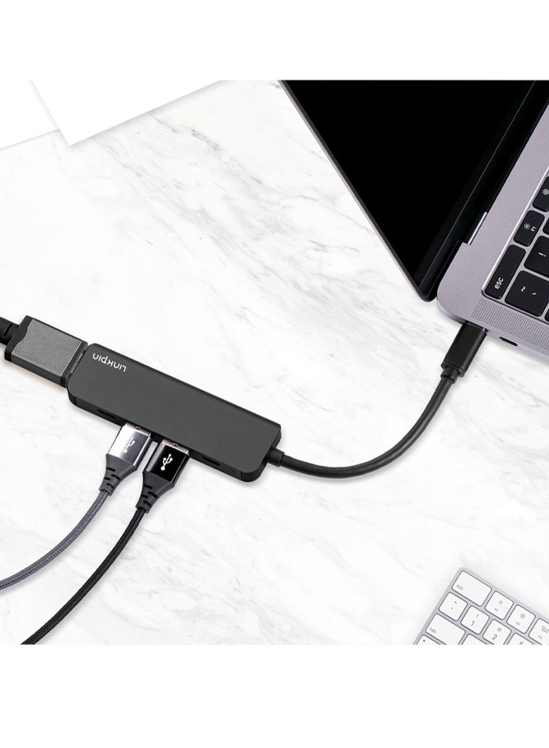 لينكبين موزع USB C، محول 5 في 1 من النوع C، 4K 60Hz، من النوع C إلى HDMI/2 منفذ USB/قارئ فتحة بطاقة SD/TF لجهاز MacBook Pro Air XPS iPad - Image 3