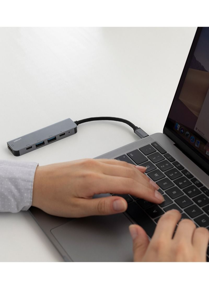 لينكبين موزع USB C، محول 5 في 1 من النوع C، 4K 60Hz، من النوع C إلى HDMI/2 منفذ USB/قارئ فتحة بطاقة SD/TF لجهاز MacBook Pro Air XPS iPad - Image 4