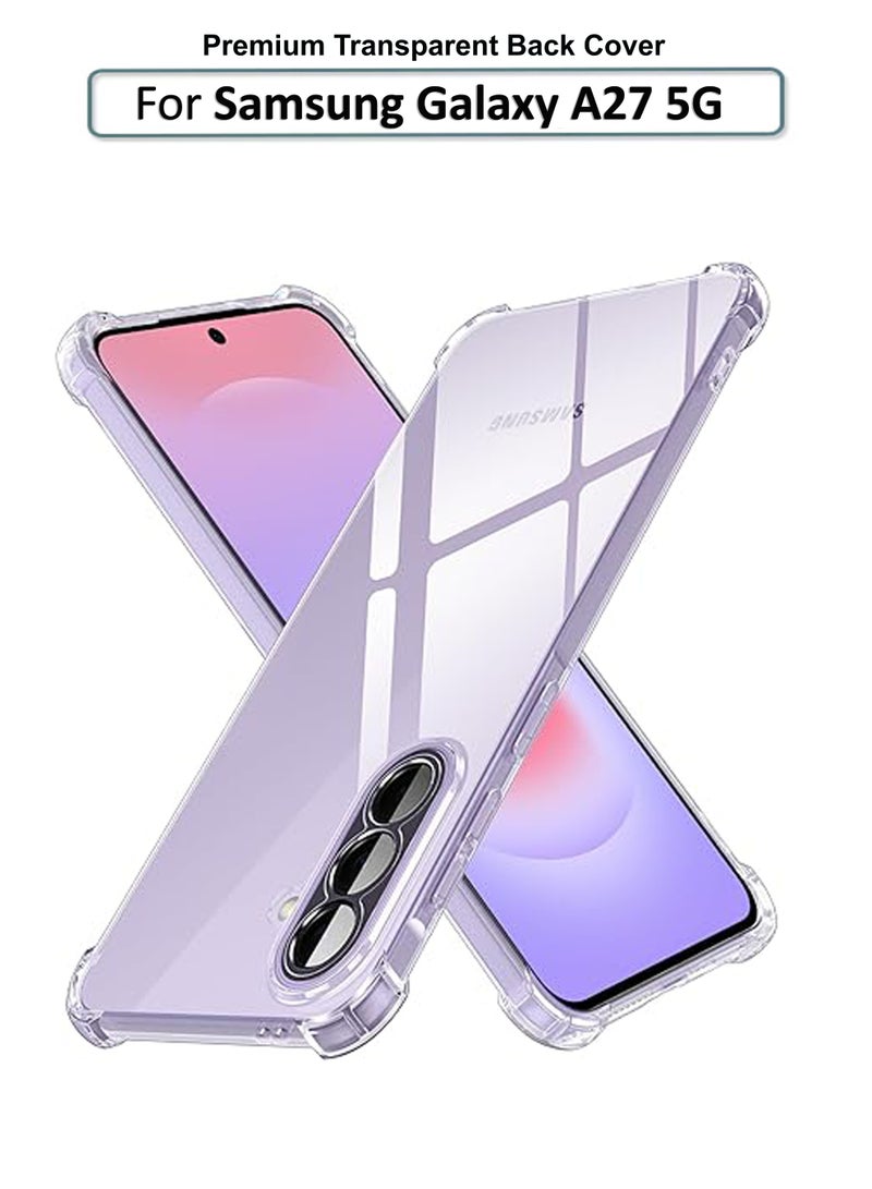NAFCO Samsung Galaxy A27 5G - Ultra Clear Transparent Silicone Drop-Proof Clear Flexible Protective Phone Cover - Transparent - Image 1