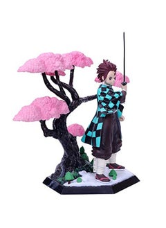 Trunkin Trunkin | Demon Slayer Tanjiro Kamado Cherry Blossom Sakura Wisteria Flower Tree Action Figure | PVC Collectible Weeb Manga Toy 19 Cms Figurine  - Image 3