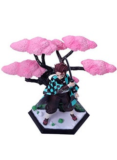 Trunkin Trunkin | Demon Slayer Tanjiro Kamado Cherry Blossom Sakura Wisteria Flower Tree Action Figure | PVC Collectible Weeb Manga Toy 19 Cms Figurine  - Image 4