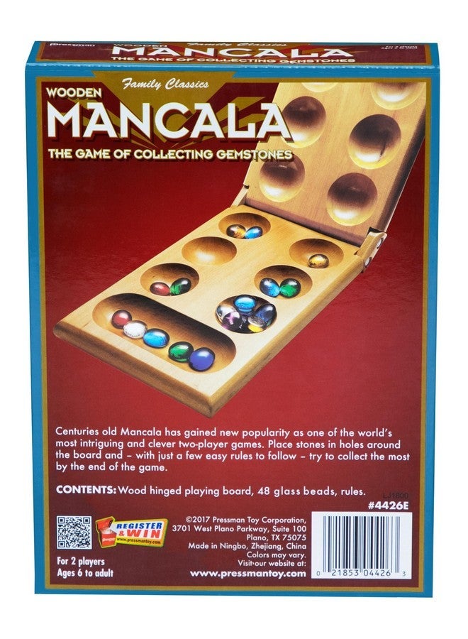 Pressman Mancala - Real Wood Folding Set, With Multicolor Stones By Pressman, 2 Players - Image 4