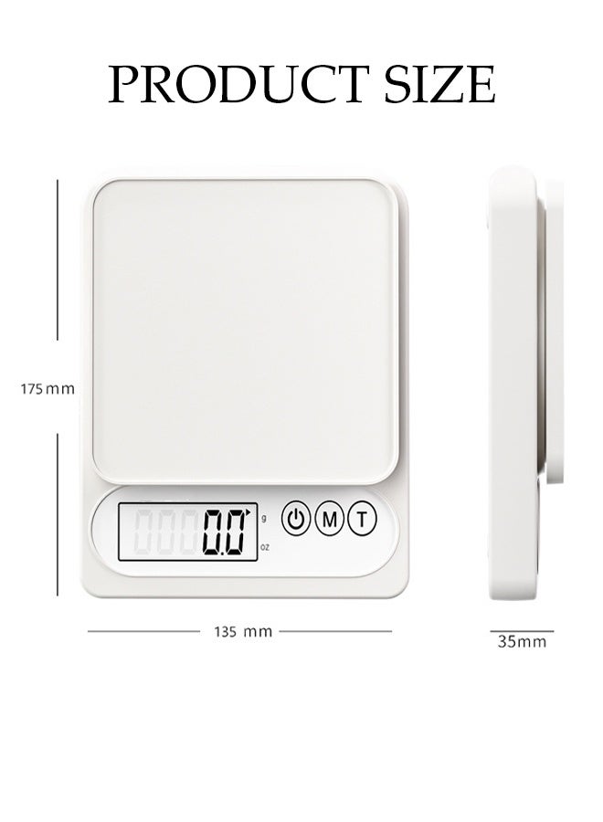 DUNISO Digital Kitchen Scale，Food Scale For Baking And Cooking，Mini Electronic Scale，with LCD Display，with Tray,Measuring Cup and Egg White Separator，Auto-Off，USB Charging，for Kitchen Cooking Baking Meal Prep - Image 2