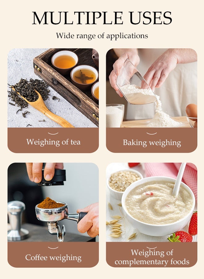 DUNISO Digital Kitchen Scale，Food Scale For Baking And Cooking，Mini Electronic Scale，with LCD Display，with Tray,Measuring Cup and Egg White Separator，Auto-Off，USB Charging，for Kitchen Cooking Baking Meal Prep - Image 3