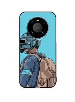 Protective Case Cover For Huawei Mate 40 Helmet And In Military Uniform Design Multicolour