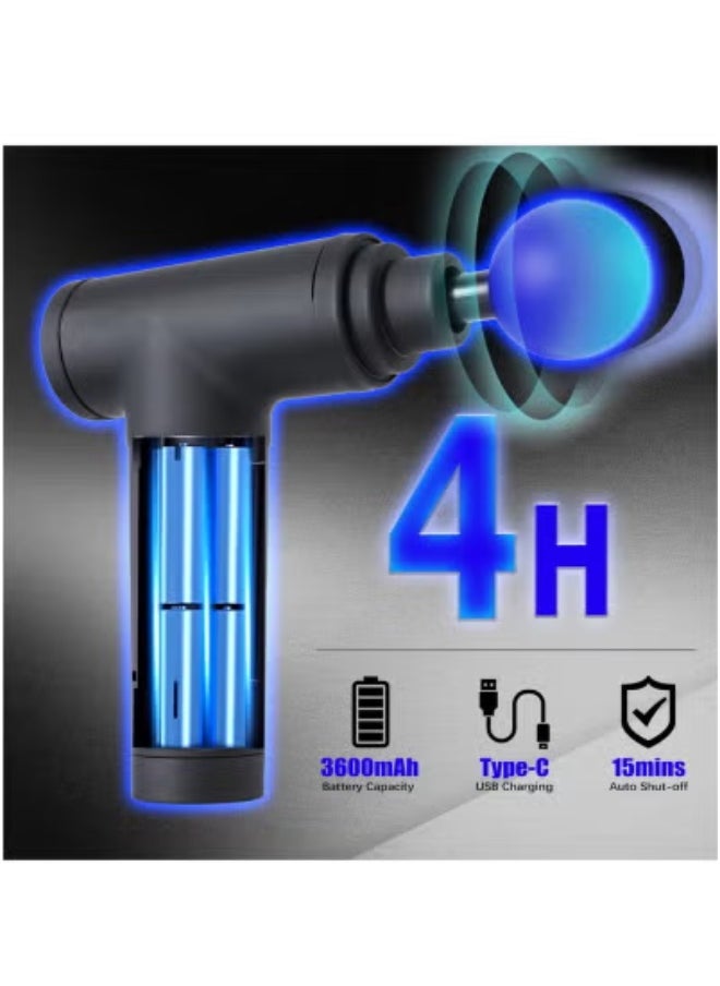 JAJEEK 💪 Portable Deep Tissue Muscle Massage Gun with 6 Adjustable Speeds & 4 Interchangeable Heads | Cordless Electric Handheld Massager for Back, Neck, Shoulders & Legs | Quiet Percussion Therapy for Pain Relief, Fitness Recovery & Stress Reduction – Men & Women  - Image 3