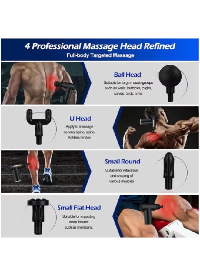 JAJEEK 💪 Portable Deep Tissue Muscle Massage Gun with 6 Adjustable Speeds & 4 Interchangeable Heads | Cordless Electric Handheld Massager for Back, Neck, Shoulders & Legs | Quiet Percussion Therapy for Pain Relief, Fitness Recovery & Stress Reduction – Men & Women  - Image 5