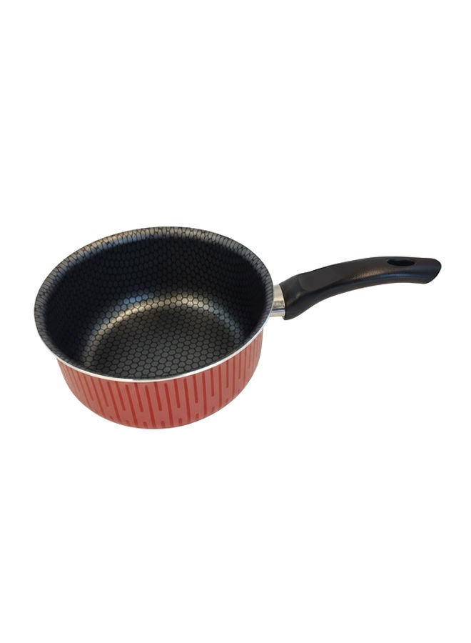 Non-Stick Aluminium Sauce Pan With Heat Resistant Handle Red/Black 18cm - Image 2