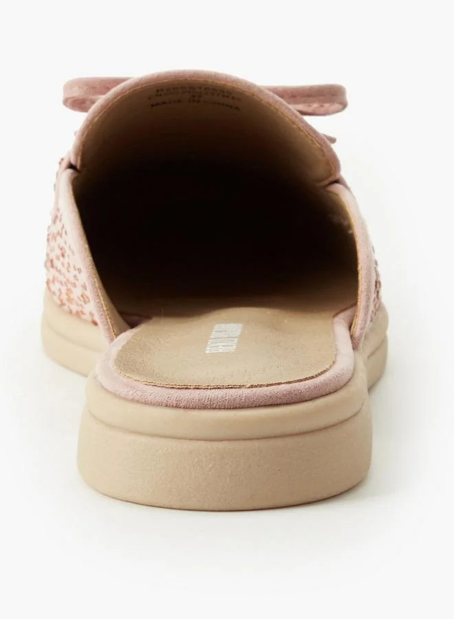 Renzo Ruganni PINK Women Embellished Mules for Women | Best Price UAE