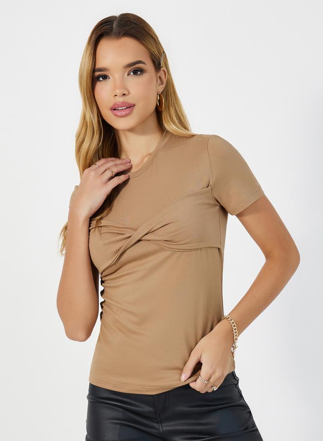 Styli Solid Short Sleeves Round Neck T-Shirt - Image 1