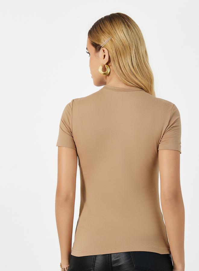 Styli Solid Short Sleeves Round Neck T-Shirt - Image 4