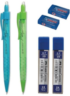 Faber Tri Click Versatile Pen 0.7 mm 2 Pieces 0.7 mm Nib 2 Pieces Exam Eraser 2 Pieces 