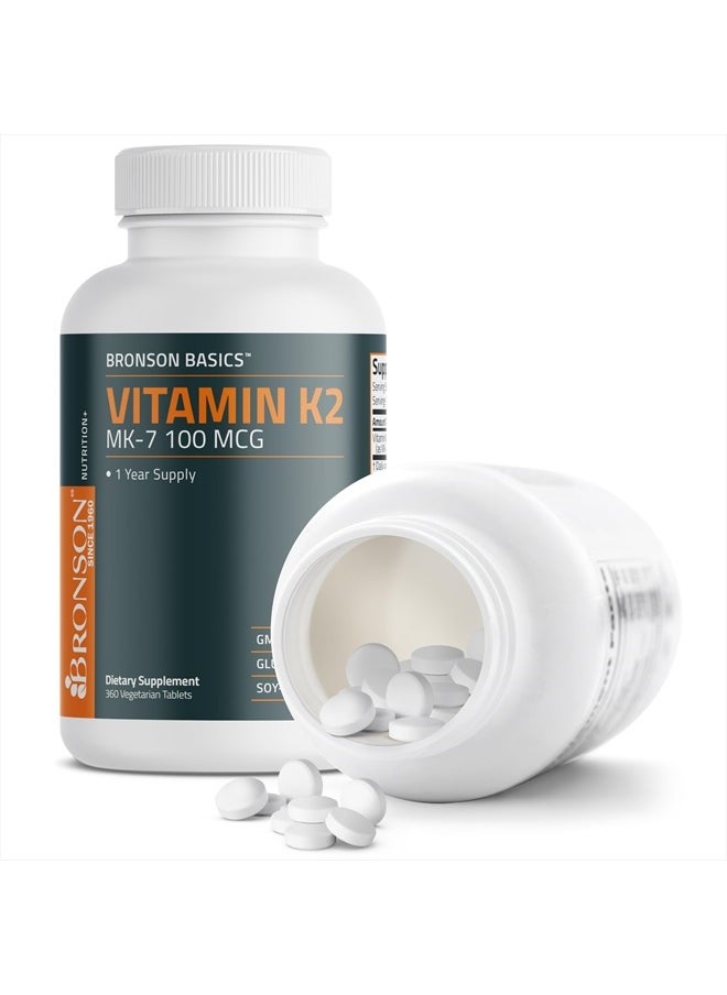 Bronson Vitamin K2 MK-7 100 MCG, K2 as MK7 Menaquinone, Bone Support 1 Year Supply, 360 Tablets  - Image 4