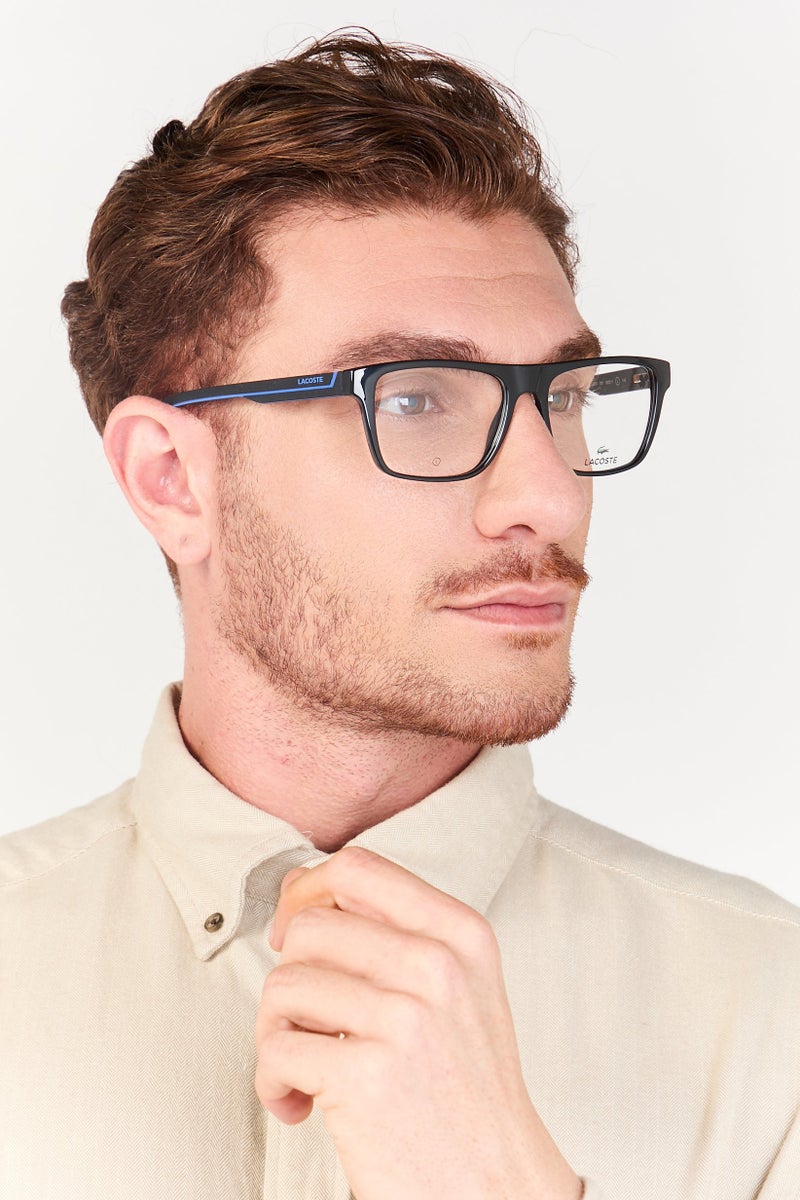 LACOSTE Men L2951 Square Reading Glasses, Black - Image 2