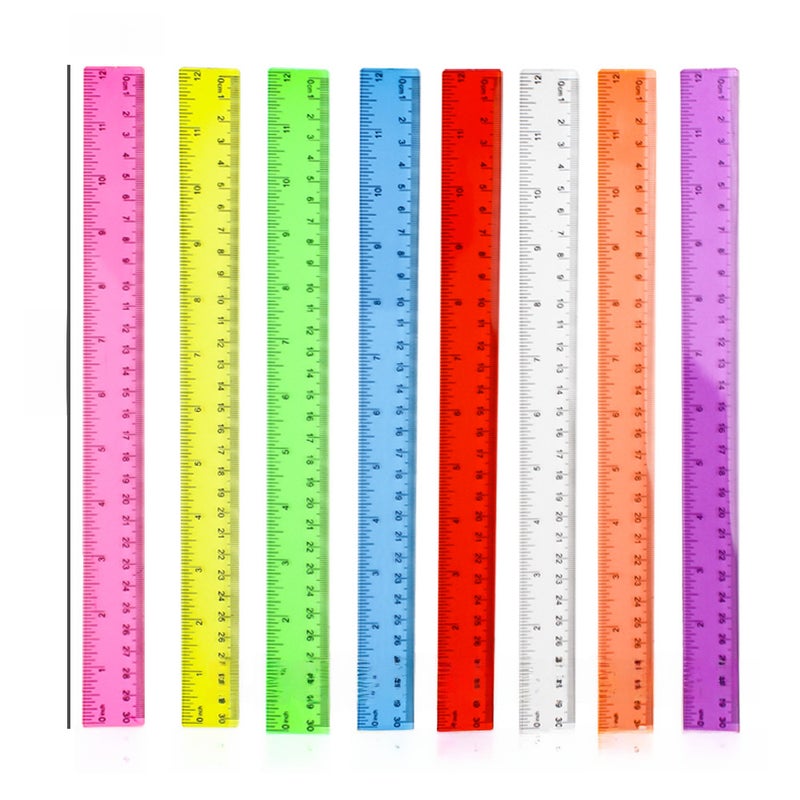 Generic 30cm Slim Color Transparent Ruler for Drawing Customer remarks will be sent to designated colors 