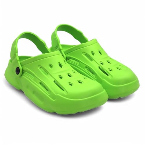 SVAAR Men's Premium Comfortable Clogs || Effortless All-Day Ease with Supportive Back Strap Sandals for Men Neon Green - Image 4