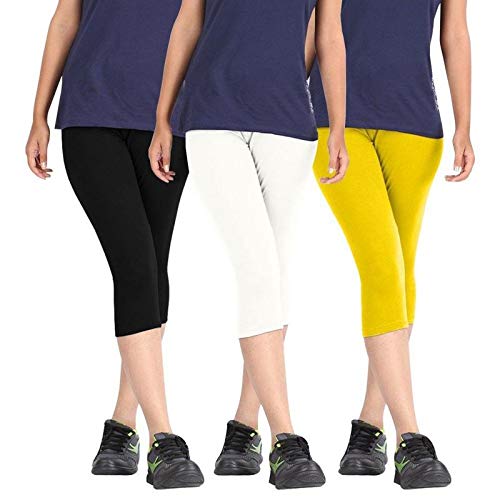 FeelBlue Women's Cotton Casual/Gym/Sports 3/4th Capri, Free Size - Image 5